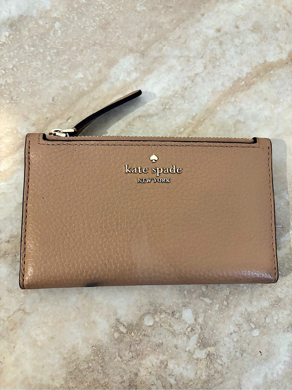 kate spade tan leather bi-fold snap Wallet